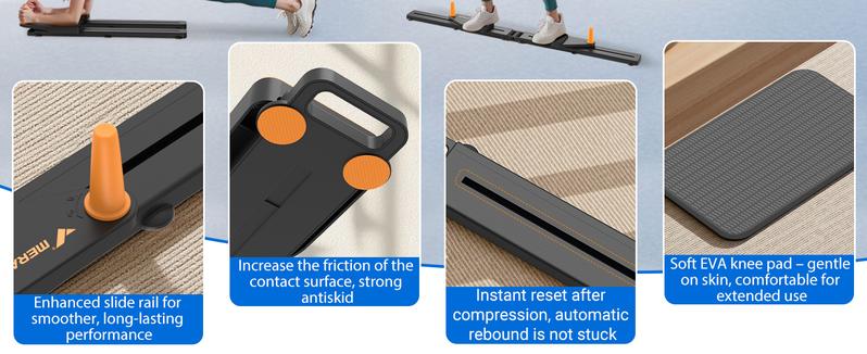 Multi-functional Adjustable Ab Exercise Board, Split Ab Slide Roller Board, Home Pilates Reformer with Knee Mat for Home Gym Core & Ab Strength Training, Abdominal Crunch Machine, dealsforyoudays