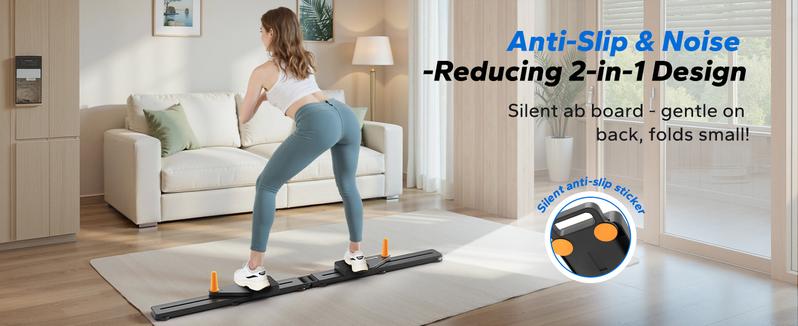 Multi-functional Adjustable Ab Exercise Board, Split Ab Slide Roller Board, Home Pilates Reformer with Knee Mat for Home Gym Core & Ab Strength Training, Abdominal Crunch Machine, dealsforyoudays