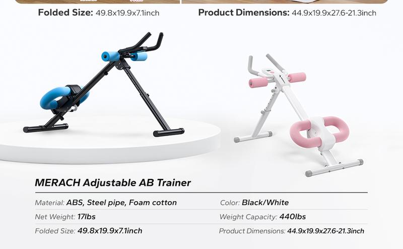 Adjustable Ab Trainer Machine with LCD Monitor, Foldable Ab Exercise Machine for abs, Arm, Leg, Buttocks Shaper, Core & Ab Trainer at Home Gym for Women, Workout Equipment, dealsforyoudays