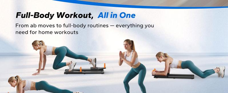 Multi-functional Adjustable Ab Exercise Board, Split Ab Slide Roller Board, Home Pilates Reformer with Knee Mat for Home Gym Core & Ab Strength Training, Abdominal Crunch Machine, dealsforyoudays