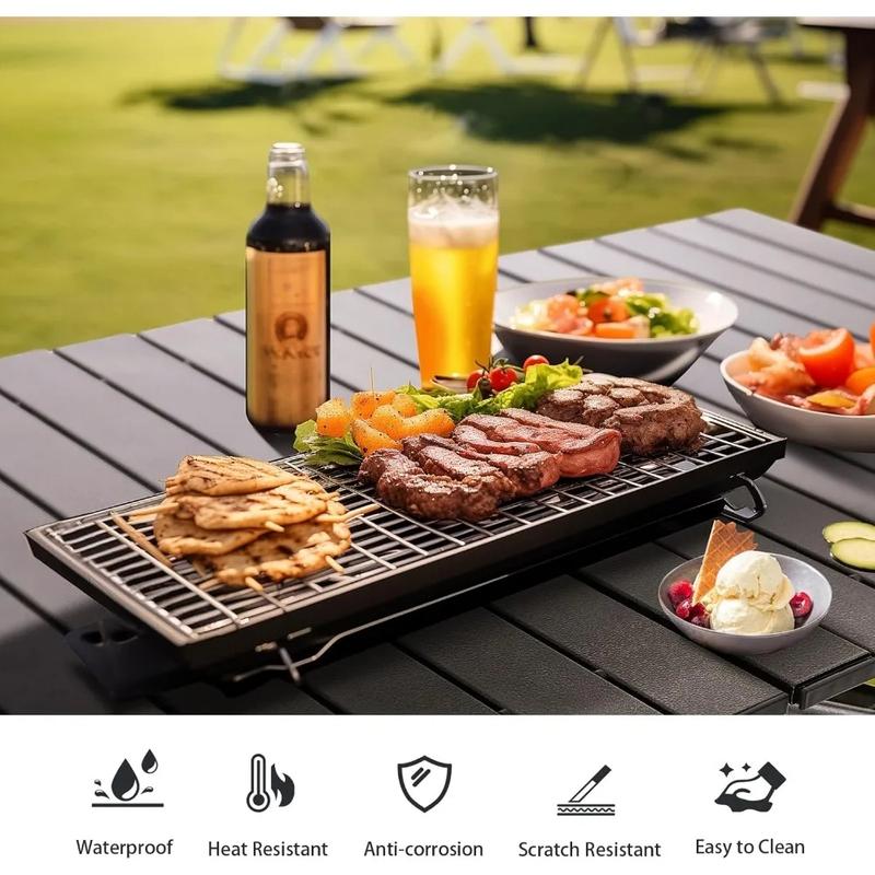 Folding Picnic Table, Steel Ultra-Compact Outdoor Detachable Portable Folding Lightweight Table with Large Capacity Storage Bag, Suitable for Beach, Picnic, Travel, Backyard, BBQ