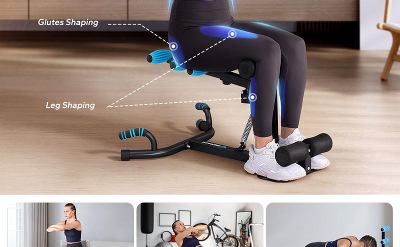 Deep Squat Machine, Adjustable Glutes workout for Home Gym Workout Training, Sit Up Machine for Abs and Muscle Building, Abdominal bench, Push Up Fitness Equipment, dealsforyoudays