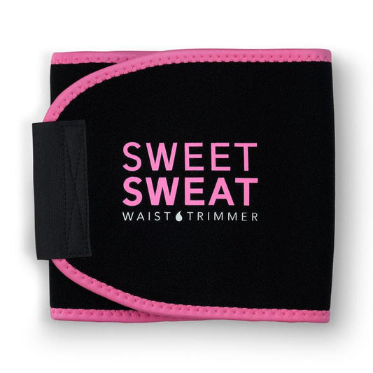 Ab Trainer for Women and Men - Sweat Band Waist Trainer Belt for High Intensity Training and Gym Workouts, 5 Adjustable Sizes - Black/Pink