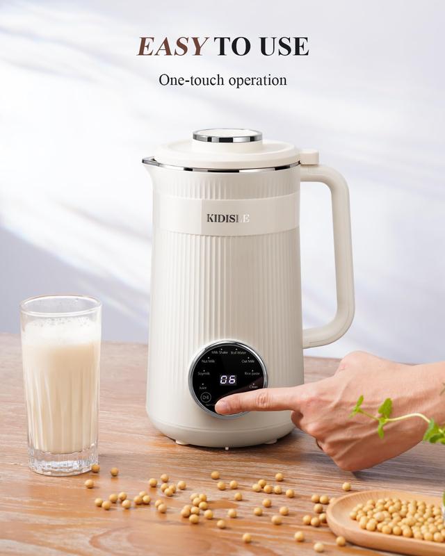 8-in-1 Multifunctional Automatic Nut Milk Machine&Coffee Maker, 32oz Auto Self-Cleaning, Delay Start, Keep Warm, Boil Water – Stainless Steel, Black/White