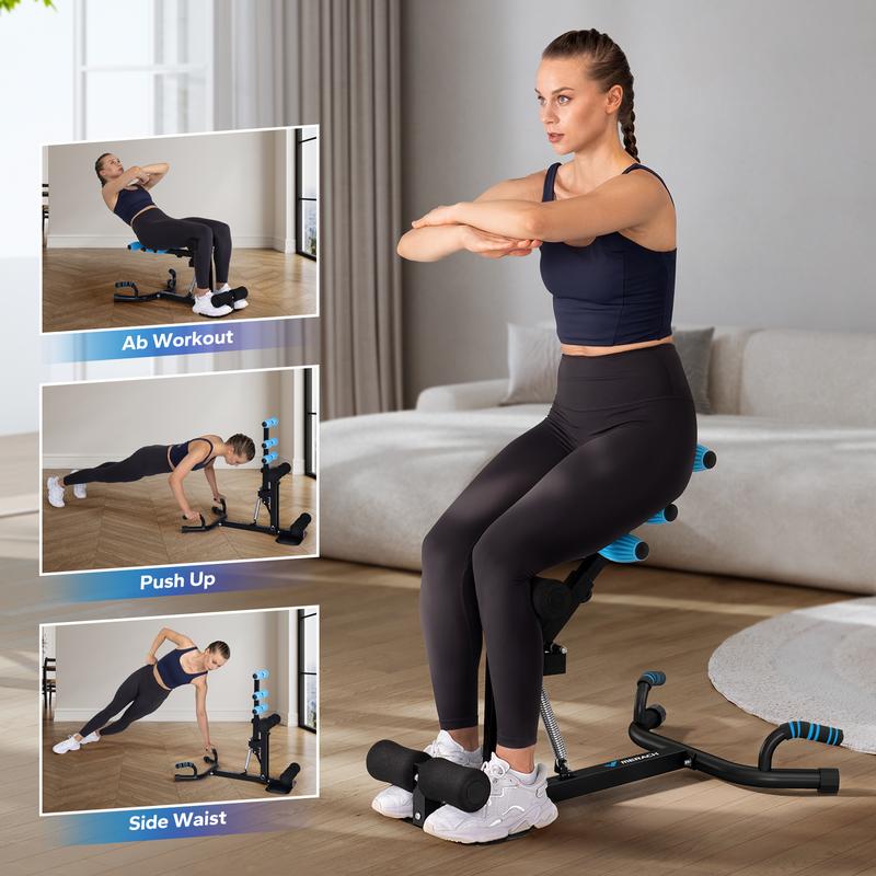Deep Squat Machine, Adjustable Glutes workout for Home Gym Workout Training, Sit Up Machine for Abs and Muscle Building,  Abdominal bench, Push Up Fitness Equipment, dealsforyoudays