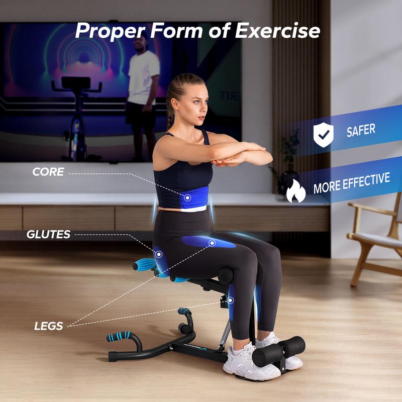Deep Squat Machine, Adjustable Glutes workout for Home Gym Workout Training, Sit Up Machine for Abs and Muscle Building,  Abdominal bench, Push Up Fitness Equipment, dealsforyoudays