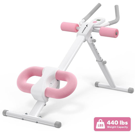 Adjustable Ab Trainer Machine with LCD Monitor, Foldable Ab Exercise Machine for abs, Arm, Leg, Buttocks Shaper, Core & Ab Trainer at Home Gym for Women,  Workout Equipment, dealsforyoudays