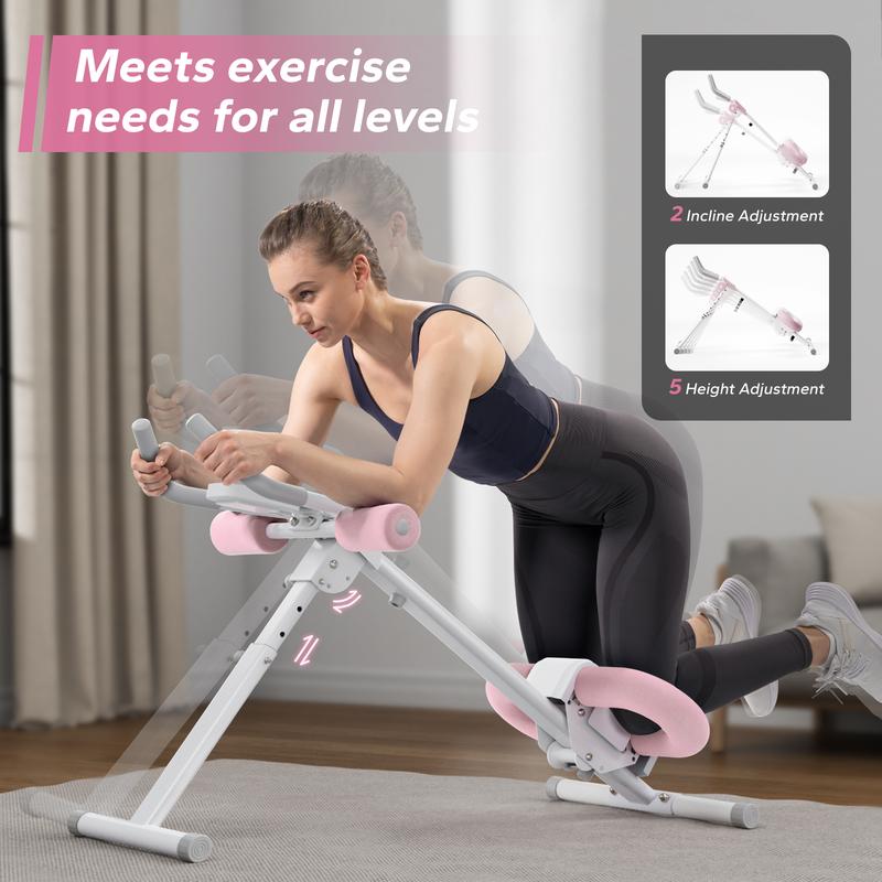 Adjustable Ab Trainer Machine with LCD Monitor, Foldable Ab Exercise Machine for abs, Arm, Leg, Buttocks Shaper, Core & Ab Trainer at Home Gym for Women,  Workout Equipment, dealsforyoudays