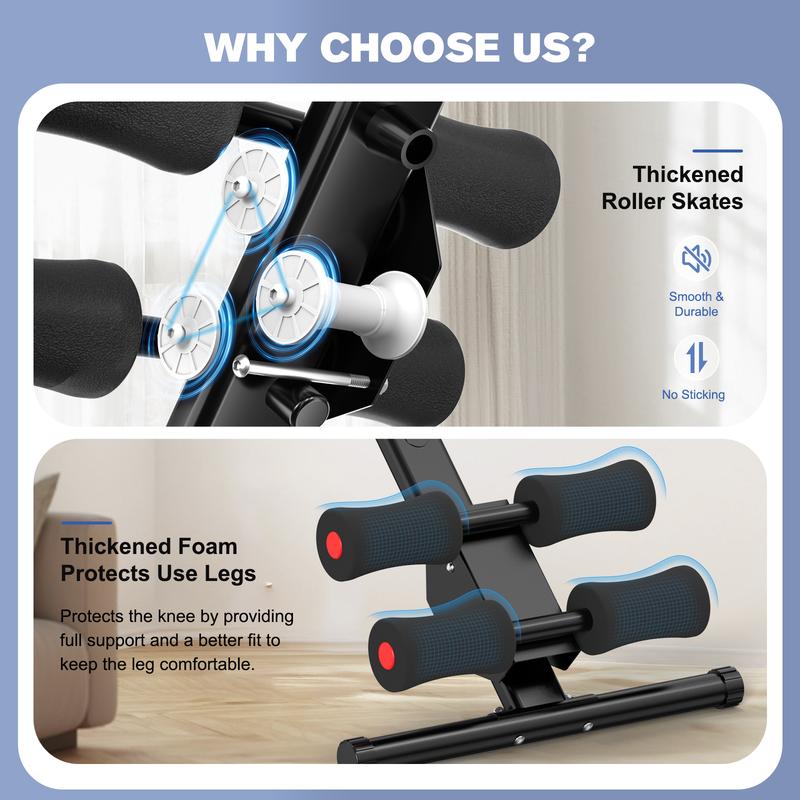 Foldable Ab Machine - Adjustable Core Trainer with  Display - Compact Abdominal Trainer Home Workout Equipment